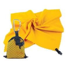 Spokey NEMO Rýchloschnúci uterák 40x40 cm, žltý s karabínou