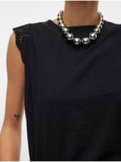 Vero Moda Čierne dámske tričko s čipkou Vero Moda Emily XS