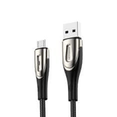 shumee Kábel USB-A - microUSB 3A indikátor nabíjania 1,2m čierny