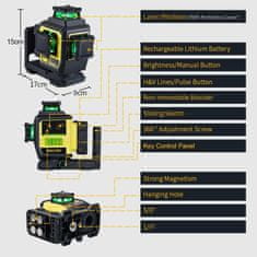 Firecore F95T-XG zelený, samonivelační křížový laser 360°