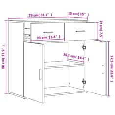 Petromila vidaXL Komody 2 ks dub sonoma 79x38x80 cm kompozitné drevo