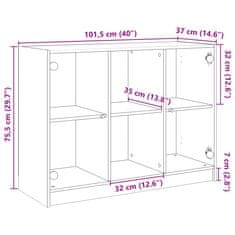 Petromila vidaXL Komoda dymový dub 102x37x75,5 cm kompozitné drevo