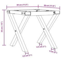 Vidaxl Nohy konferenčného stolíka X-rám 30x30x33 cm liatina