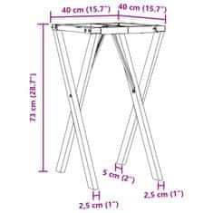 Vidaxl Nohy jedálenského stola X-rám 40x40x73 cm liatina