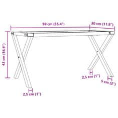 Vidaxl Nohy konferenčného stolíka X-rám 90x30x43 cm liatina