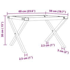 Vidaxl Nohy konferenčného stolíka X-rám 60x50x38 cm liatina