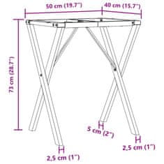 Vidaxl Nohy jedálenského stola X-rám 50x40x73 cm liatina
