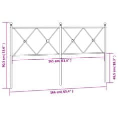 Vidaxl Kovové čelo postele čierne 160 cm