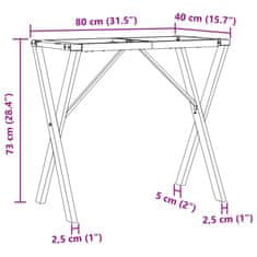 Vidaxl Nohy jedálenského stola X-rám 80x40x73 cm liatina