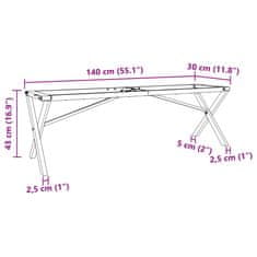 Vidaxl Nohy konferenčného stolíka X-rám 140x30x43 cm liatina