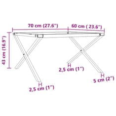 Vidaxl Nohy konferenčného stolíka X-rám 70x60x43 cm liatina