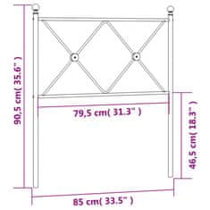 Vidaxl Kovové čelo postele čierne 80 cm