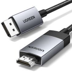 shumee Pletený DisplayPort - kábel HDMI 4K 60Hz, 1 m, sivý