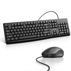 shumee SET Keyboard 104 a káblová USB myš, čierna