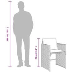 Petromila vidaXL 17-dielna záhradná jedálenská súprava a vankúše hnedá polyratan