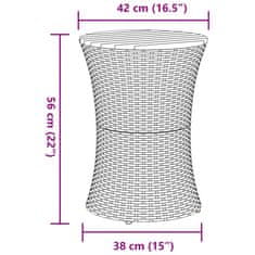 Petromila vidaXL Záhradný bočný stolík v tvare bubna šedý polyratan a masív