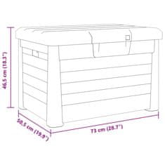 Petromila vidaXL Vonkajší box na vankúše sivý 73x50,5x46,5 cm polypropylén