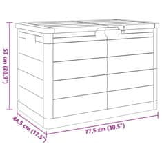 Petromila vidaXL Vonkajší box na vankúše sivý 77,5x44,5x53 cm polypropylén