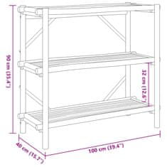 Vidaxl 3-poschodový regál 100x40x90 cm bambus