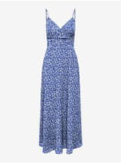 ONLY Modré dámske kvetované midi šaty ONLY Nova S