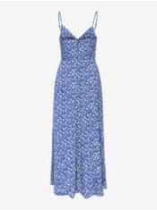 ONLY Modré dámske kvetované midi šaty ONLY Nova S