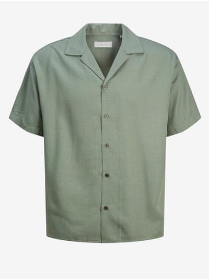 Jack&Jones Zelená pánska košeľa s krátkym rukávom Jack & Jones Aaron