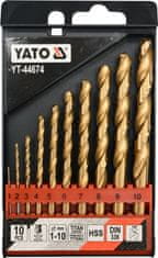 YATO Sada vrtákov do železa HSS-TiN 10ks 1-10mm