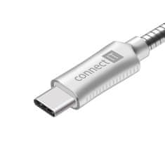 Connect IT USB kábel CCA-5010-SL USB-C (Type C) - USB, 1m, stříbrný