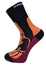 Progress Ponožky MERINO turistické čierna/marhuľa/slivka - 3-5