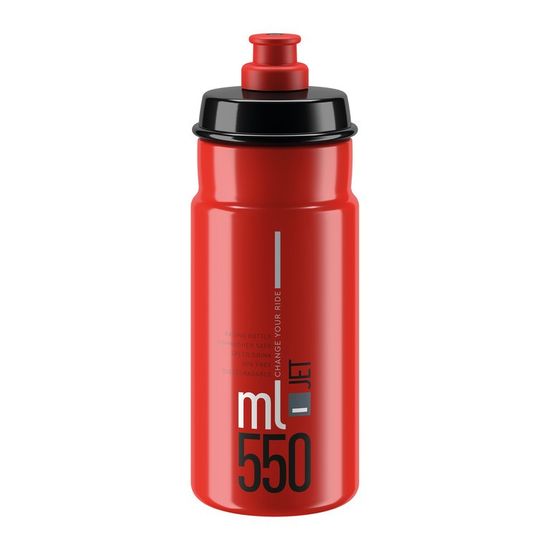 Elite lahev Jet Clear červená, šedé logo 550 ml