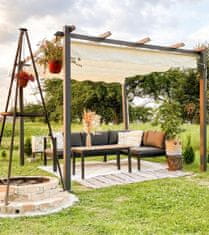 nabbi Hliníková pergola Handan 300x300 cm - čierna / béžová