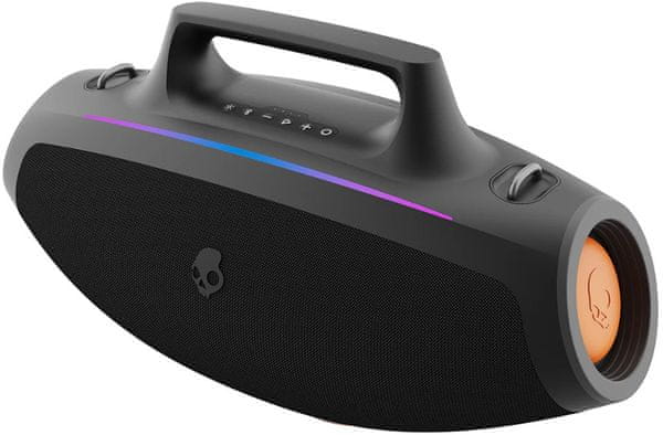 moderný bluetooth reproduktor skullcandy barrel boombox skvelý zvuk silné basy výdrž batérie 12 h madlo popruh svetelná led show