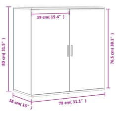 Petromila vidaXL Komody 2 ks betónovosivé 79x38x80 cm kompozitné drevo