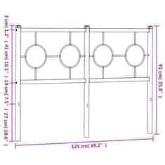 Vidaxl Kovové čelo postele biele 120 cm