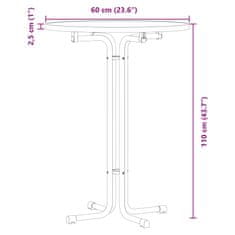 Petromila vidaXL Jedálenský stôl biely Ø60x110 cm kompozitné drevo a oceľ