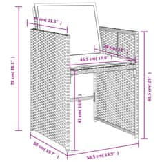 Petromila vidaXL 15-dielna záhrad. jedálenská sada s vankúšmi béžová polyratan