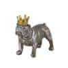 Design Scandinavia Interiérová dekorácia Crown Dog standing, 15,5 cm, betón