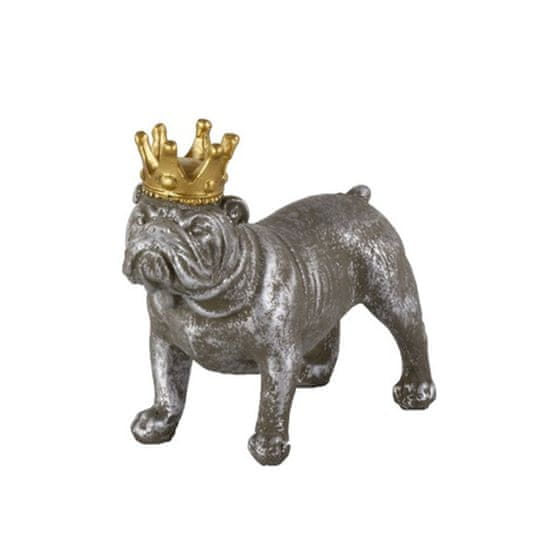 Design Scandinavia Interiérová dekorácia Crown Dog standing, 15,5 cm, betón