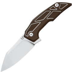 Fox Knives FX-531 TI BR PHOENIX vreckový nôž 8,5 cm, hnedá, titán, kožené puzdro