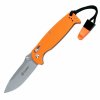 Knife G7412-OR-WS vreckový outdoorový nôž 8,9 cm, Stonewash, oranžová, G10, píšťalka