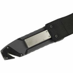 Ganzo Knife G8012V2-GY nôž do prírody 11,3 cm, čierno-šedá, ABS, guma, plastové puzdro, kresadlo