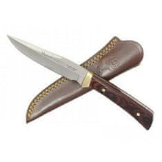 Muela REBECO-11R lovecký nôž 11,5 cm, drevo Pakka, mosadz, kožené puzdro