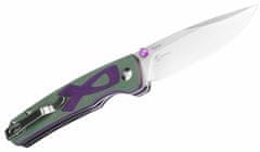 Kizer V3633C1 Fighter Purple & Green vreckový nôž 8,1 cm, fialová, zelená, G10