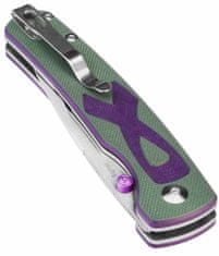 Kizer V3633C1 Fighter Purple & Green vreckový nôž 8,1 cm, fialová, zelená, G10