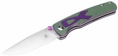 Kizer V3633C1 Fighter Purple & Green vreckový nôž 8,1 cm, fialová, zelená, G10