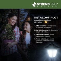 STREND PRO GARDEN Lampa Strend Pro Garden, reťaz, ohrada, plot do záhrady, 2x solárne svietidlo, 1x LED, 16,5x16,5x71,5 cm