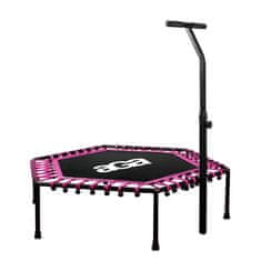 Aga FITNESS Trampolína 130 cm Ružová + držadlo