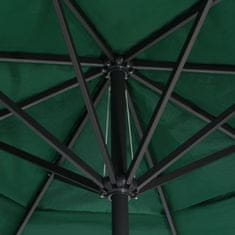 Vidaxl Vonkajší slnečník s hliníkovou tyčou 600 cm, zelený