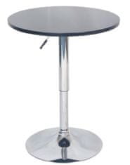 KONDELA Barový stôl s nastaviteľnou výškou čierna priemer 60 cm BRANY 2 NEW
