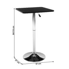 KONDELA Barový stôl s nastaviteľnou výškou čierna 57x84-110 cm FLORIAN